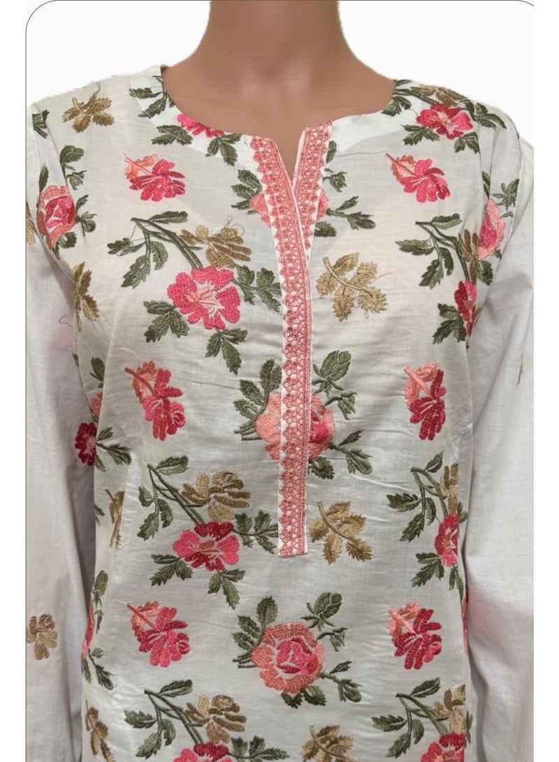 Fabric Pakistani Lawn Elegant Embroidered Design Stitched 2-Piece Suit – 2026 Collectio - Image 3